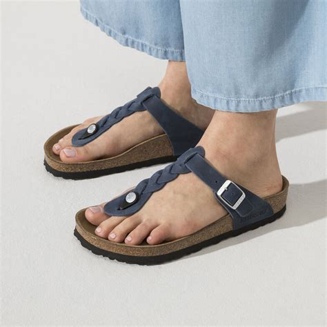 Gizeh Oiled Leather Navy Birkenstock