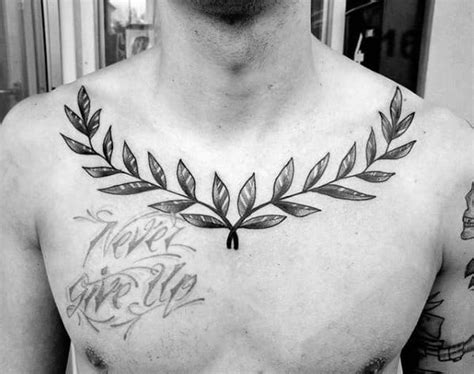 60 Laurel Wreath Tattoo Designs For Men Branch Ink Ideas