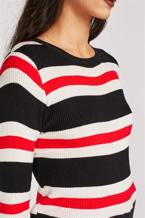 Long Sleeve Striped Knit Top Just 7