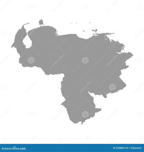 Venezuela Vector Country Map Silhouette Stock Vector Illustration Of