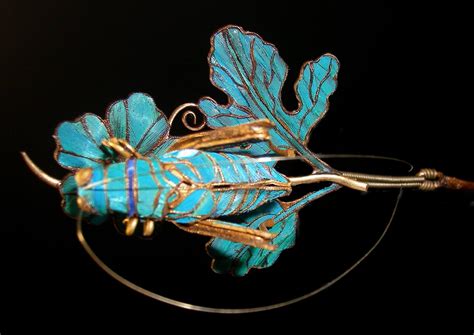 Hair Pin With Kingfisher Feathers China Qing Dynasty Ancient Jewelry