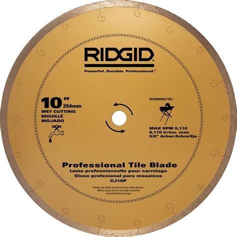 Ridgid Premium Tile Diamond Blade 10 Inporcelain Ceramic