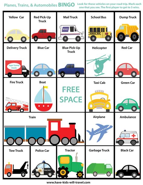 Free Printable Bingo Game For Road Trips Have Kids Will