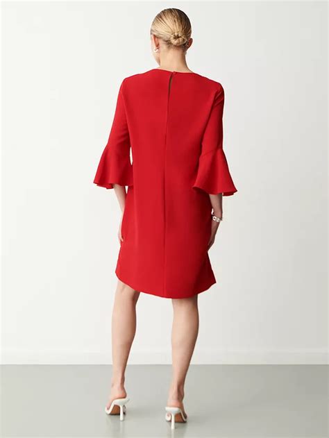 Finery Izzy Bell Sleeve Dress Red At John Lewis And Partners