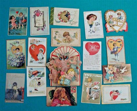 Vintage Valentine Lot Postcards Post Cards Antique Price Guide