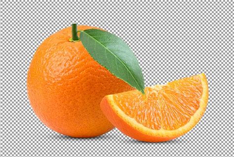 Fruta Naranja Con Hoja Aislada Archivo Psd Premium