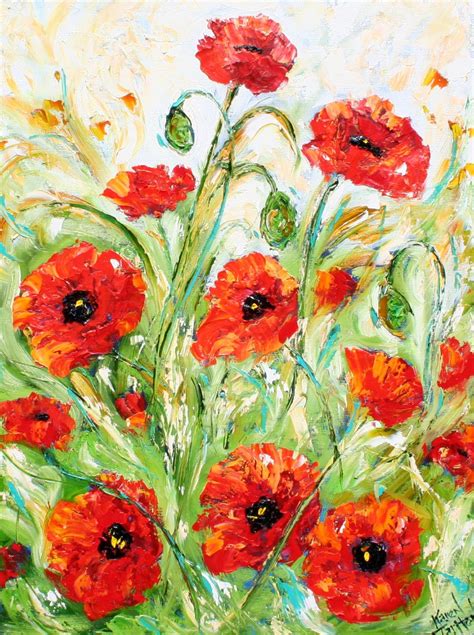 Antique Red Poppy Painting | poppies painting | Poppy painting, Red poppy painting, Painting