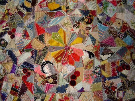 Knots & kneedles via youtube. IN THE FOLD: Antique Crazy Quilts - Floral Quilt