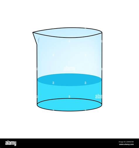 Glass Beaker With Water Vector Illustration Stock Vector Image And Art