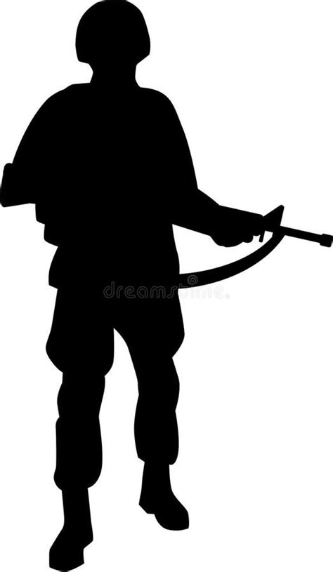 Soldier Silhouette Running Stock Vector Illustration Of Pictogram
