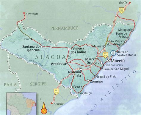Mapa Litoral De Alagoas