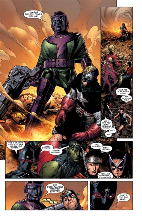 Young Avengers 5 Page 7 Kang The Conqueror Defeats Captain America And