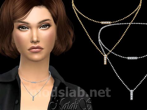 Скачать Natalisdiamond Bar Double Necklace для The Sims 4