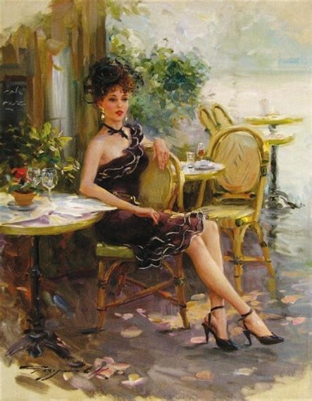 konstantin razumov “À la terrasse du café” portrait art romantic art fine art