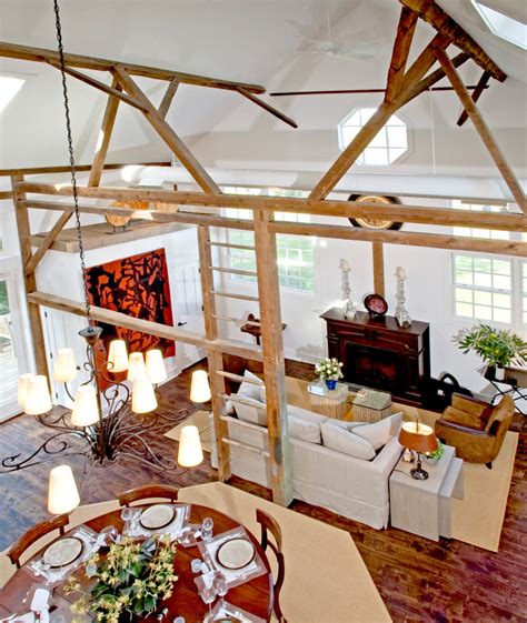 Overall View Of The Dining And Living Room Of The Remodeled Barn In