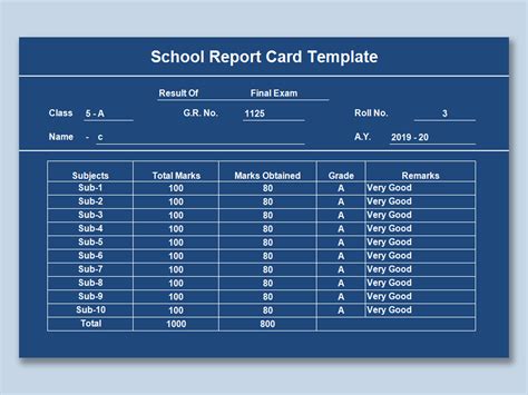 Excel Of Modern Business Mark Sheetxlsx Wps Free Templates