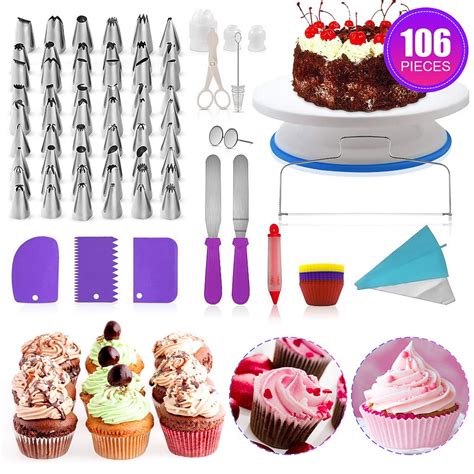 Buy 106 Pcs Cake Decorating Turntable Icing Nozzles Mould Spatula Bags