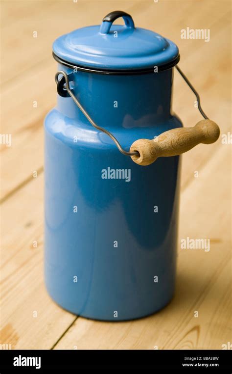 Old Fashioned Milk Can Stock Photo Alamy