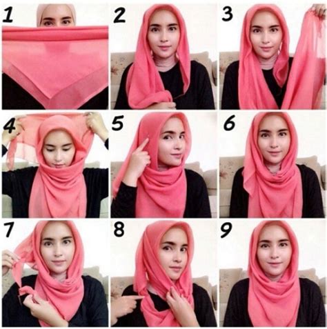 Cara Memakai Jilbab Segi Empat Simple Dan Modis Part 1 Cara Memakai