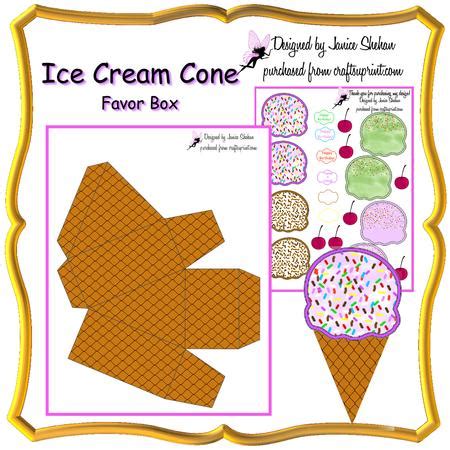 2 decorative ice cream cone cups. Ice Cream Cone Favor Gift Box Children Birthday ...