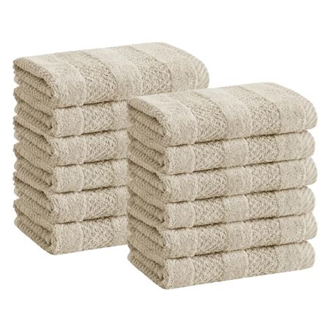 Cannon 12 Piece Oatmeal Cotton Wash Cloth Shear Bliss In The Bathroom