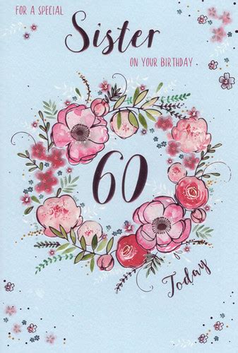 Sister 60th Birthday Card Just To Say