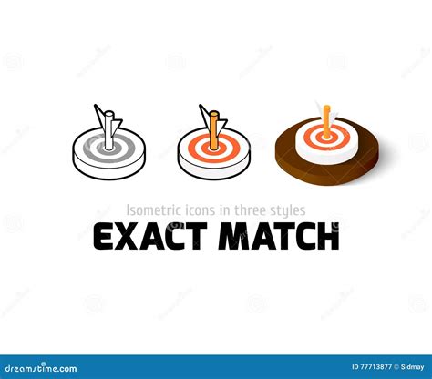 Exact Match Icon In Different Style Cartoon Vector