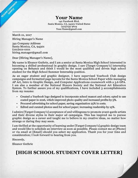 Cover Letter Examples College Student Online Cover Letter Library