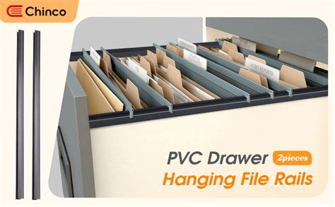 2 Pieces Pvc Drawer Hanging File Rails Black File Cabinet