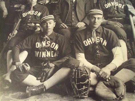 1890 S Cabinet Card Photo Johnson Baseball Team Gloves 2 Painting By