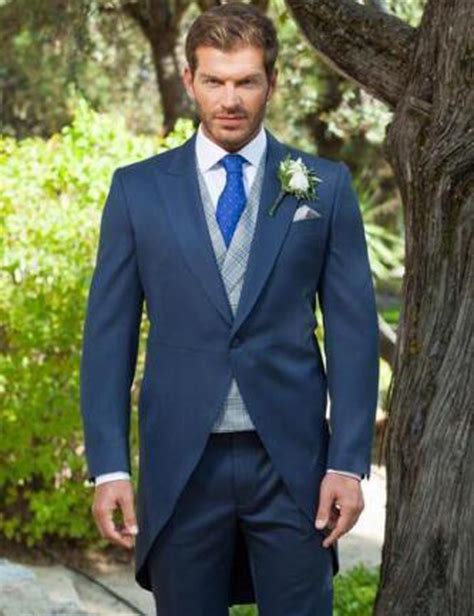 2016 New Custom Made Handmade Navy Blue 3 Piece Mens Wedding Suits
