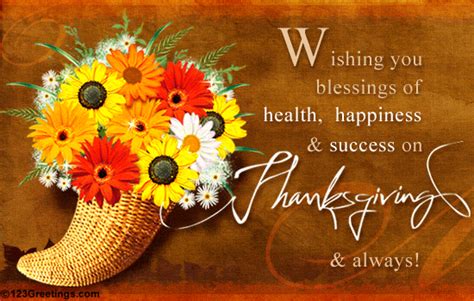 Wishing You Blessings Of Health Happiness And Success On Thanksgiving