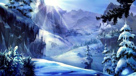Anime Winter Mountain Wallpapers Wallpaper Cave