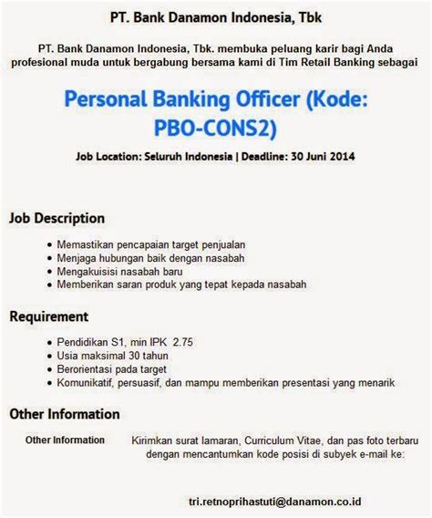 4 jakarta timur email ke : Contoh Lamaran Kerja Di Bank Danamon - Berbagi Lamaran