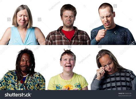 Group Of Six Sad Crying Individuals Stock Photo 52692226 Shutterstock