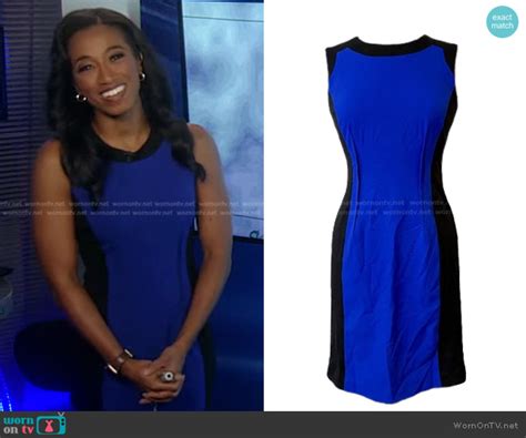 Wornontv Brittanys Blue Colorblock Sleeveless Dress On Good Morning