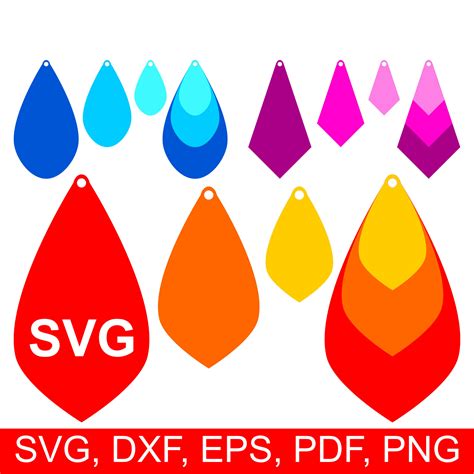 Other products you may like. 5 Earrings SVG templates to make beautiful DIY faux ...