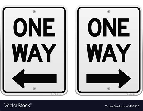 White One Way Signs Royalty Free Vector Image Vectorstock