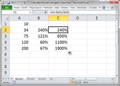This is shown in the spreadsheet below. Calculate Percent Change in Excel - TeachExcel.com
