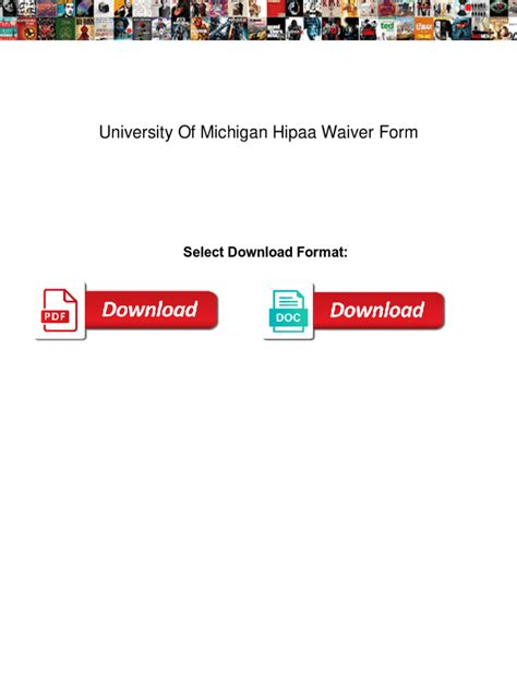 Fillable Online University Of Michigan Hipaa Waiver Form University Of