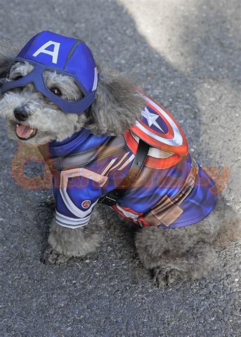Pet Clothes Captain America Dog Costume The First Avenger Cosplay Suit