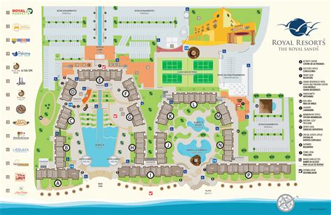 The Royal Sands Cancun Mexico Resort Map Resort Maps