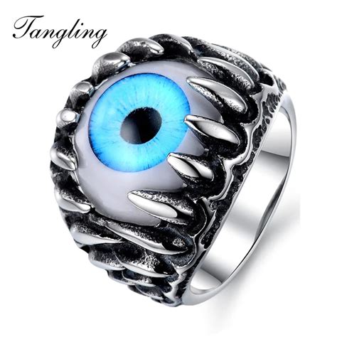 Titanium Stainless Steel Evil Eye Rings For Male Jewelry Fashion Men