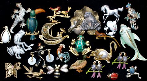 The Jewelry Ladys Store Vintage Lot Of 24 Figural Brooches Pins With