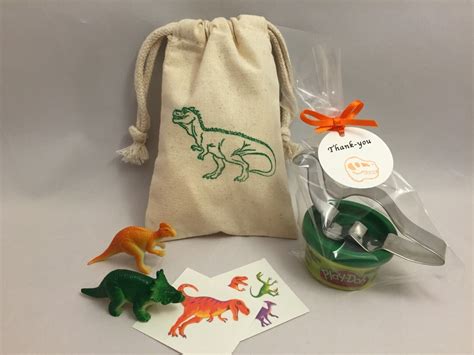 Dinosaur Party Favor Dinosaur Party Bag Filled With Play Doh