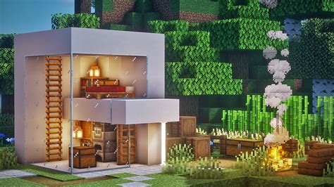 Minecraft 5x5 Modern Loft Starter House Minimalist Design Youtube