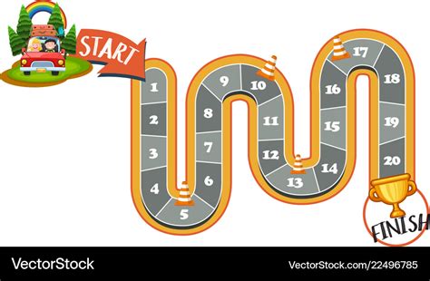 Start Finish Maze Board Game Royalty Free Vector Image