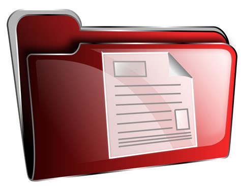 Clipart Folder Icon Red Document