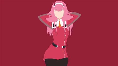Darling In The Franxx Pink Hair Zero Two With Background Of Red Hd