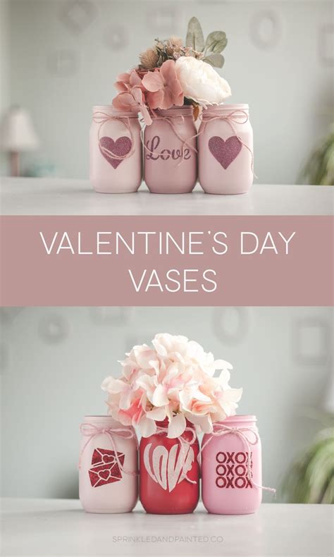 Mason Jars For Valentines Day Vases Or Fill With Candy To Give As T
